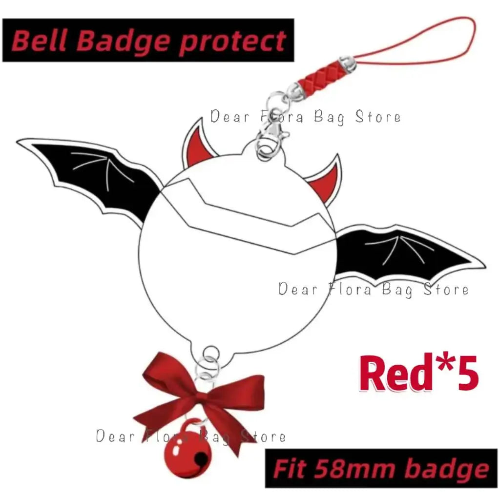 Ita Bag Pin Badge Protector – Angel & Devil Wings with Bell Charm