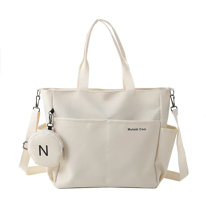 Large Canvas Tote Bag for Women with Mini Coin Purse