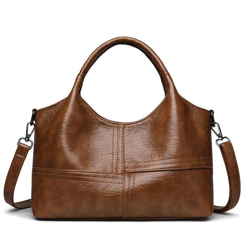 Single Shoulder Bag Pu Leather Large-Capacity Women S Handbag Multiple Compartments