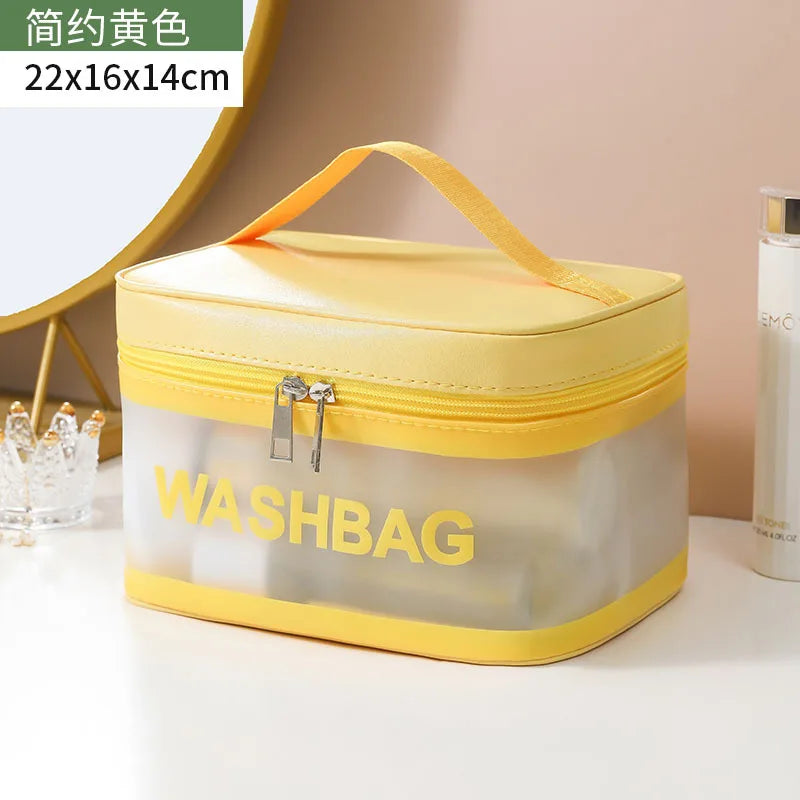 Waterproof Makeup Bag Portable Large Capacity Transparent Colorful Toiletries Travel Cosmetics