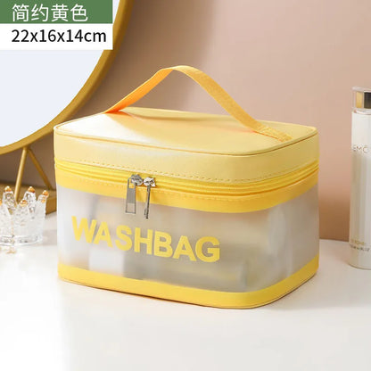 Waterproof Makeup Bag Portable Large Capacity Transparent Colorful Toiletries Travel Cosmetics