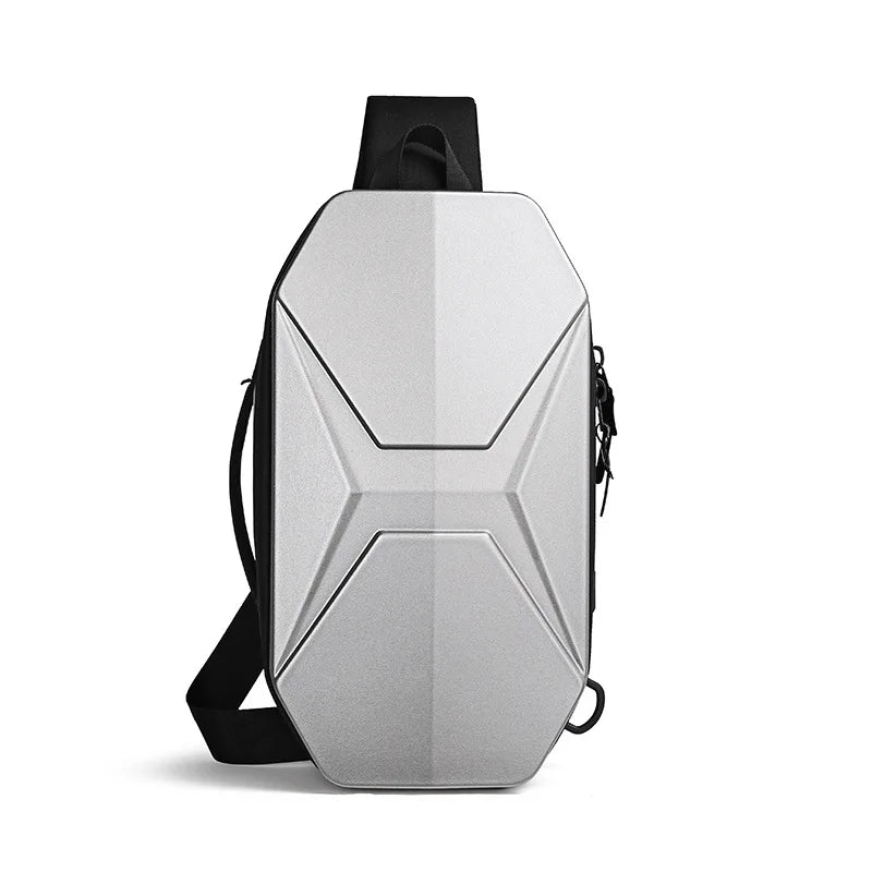 Functional Chest Bag Men Pc Hard Shell Crossbody Bag Large-Capacity Single-Shoulder Waterproof