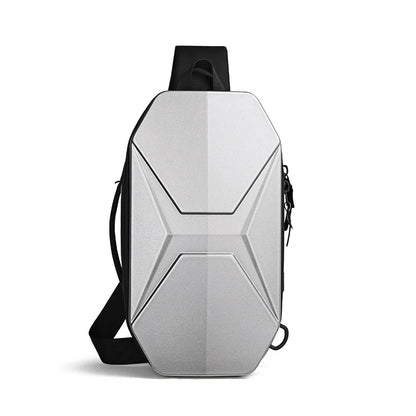 Functional Chest Bag Men Pc Hard Shell Crossbody Bag Large-Capacity Single-Shoulder Waterproof