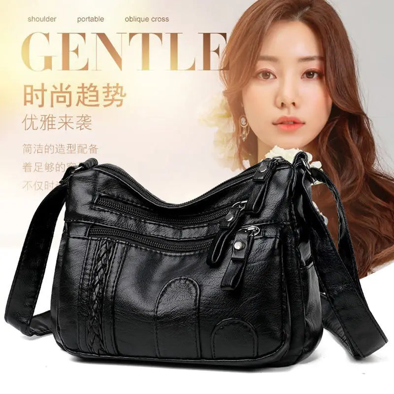 Pu Women S Cross Body Bag Soft Leather Large Capacity Multifunctional Shoulder - Soft