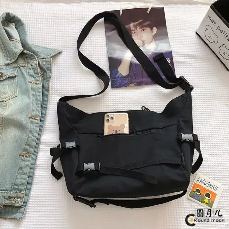 Harajuku Canvas Messenger Bag – Unisex Crossbody Shoulder Bag