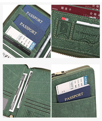 Rfid Blocking Passport Holder Multi-Functional Travel Document Organizer Ticket Storage Bag Wallet