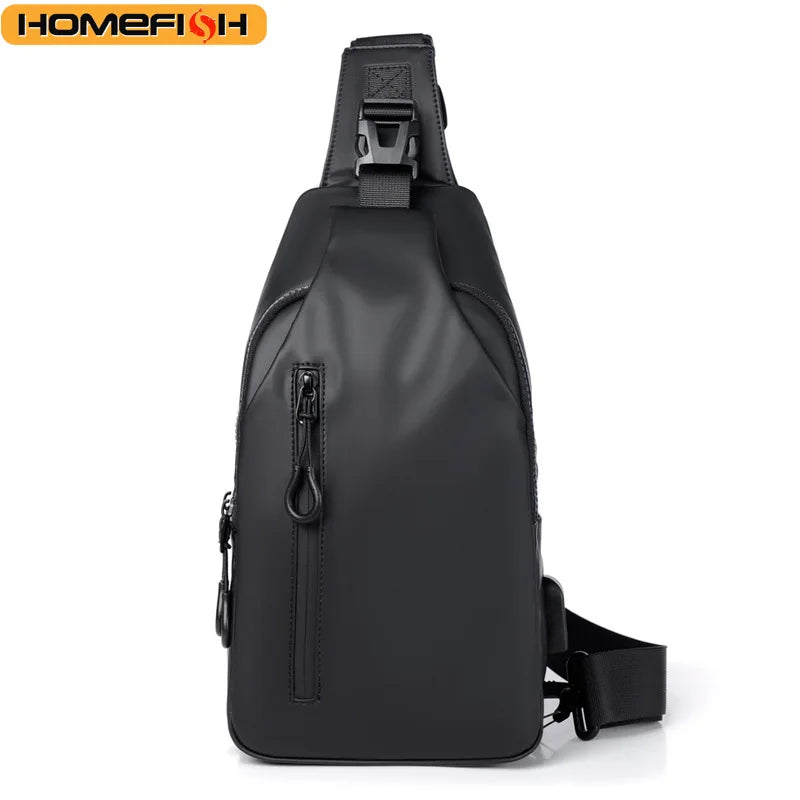Homefish Lightweight Multifunctional Shoulder Crossbody Bag Usb Charging Large Capacity Chest Bag