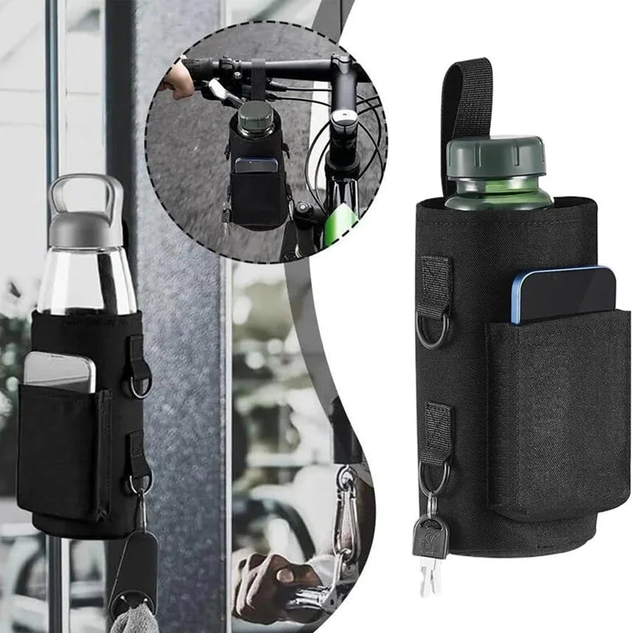 Portable Magnetic Non Slip Water Bottle Sling Bag Adjustable Carrier Holder Gym Outdoor Workout