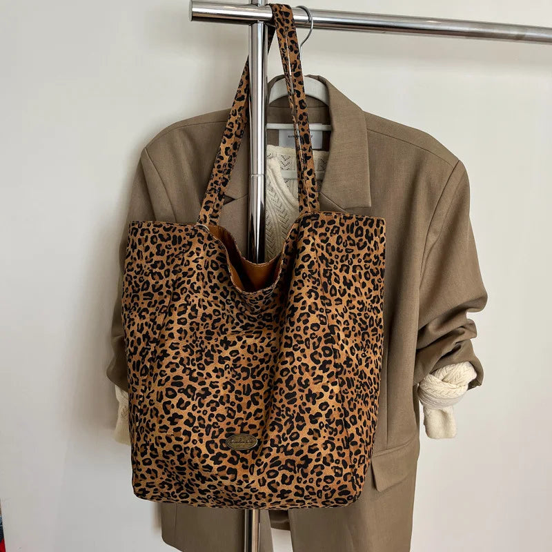 Ladies Large Capaci Casual Commuter Tote Bag Summer Faion Ular Leopard Print Cloth Oulder Purses
