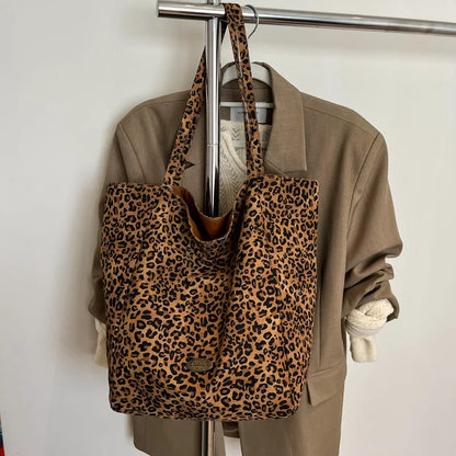 Ladies Large Capaci Casual Commuter Tote Bag Summer Faion Ular Leopard Print Cloth Oulder Purses