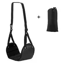 Homefish Portable Airplane Foot Hammock Adjustable Travel Flight Carry Office Under Desk Rest Black