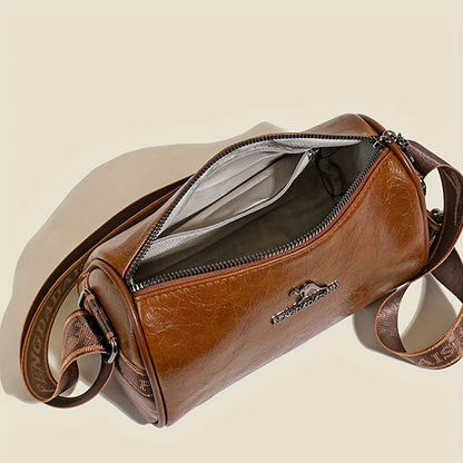 Solid Color Pu Leather Shoulder Messenger Bag Versatile Large Capacity Pillow Tote Crossbody Bags