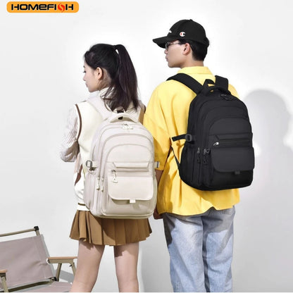 Homefish Multi-Layer Waterproof Stylish Backpack Oxford Large-Capacity Simple Commuter Out-Of-Town