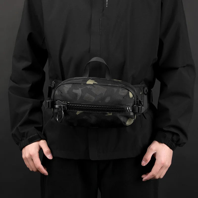 Men S Waist Bag Function Chest Simple Shoulder Large Capacity Diagonal Cross Sports