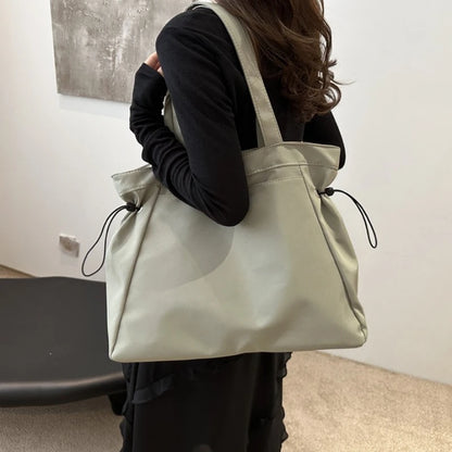 Canvas Drawstring Tote Bag – Large Capacity Casual Shoulder Bag
