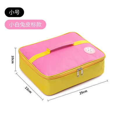 Cartoon Cute Lunch Box Bag Aluminum Foil Thickened Hand Carry Bento Student Canvas Insulated Rice