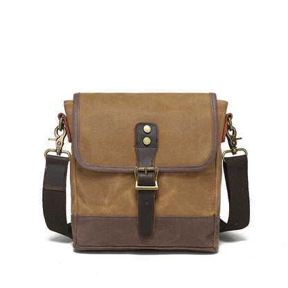 Vintage Canvas Shoulder Bag Cross-Body Wear Resistant Small Chest Men S Leather Briefcase