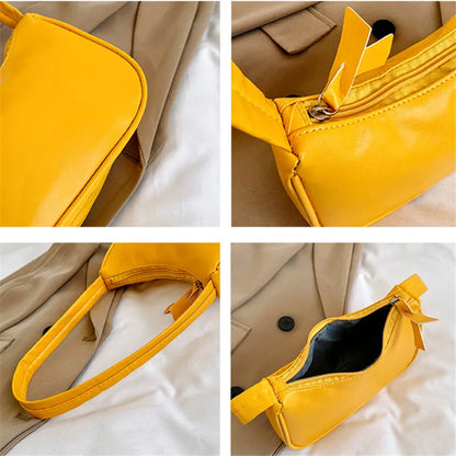 PU Leather Shoulder Bag – Chic Small Square Underarm Bag for Women
