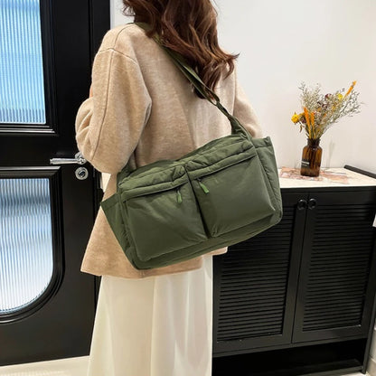 Crossbody Messenger Bag – Large Capacity with Dual Zipper Pockets