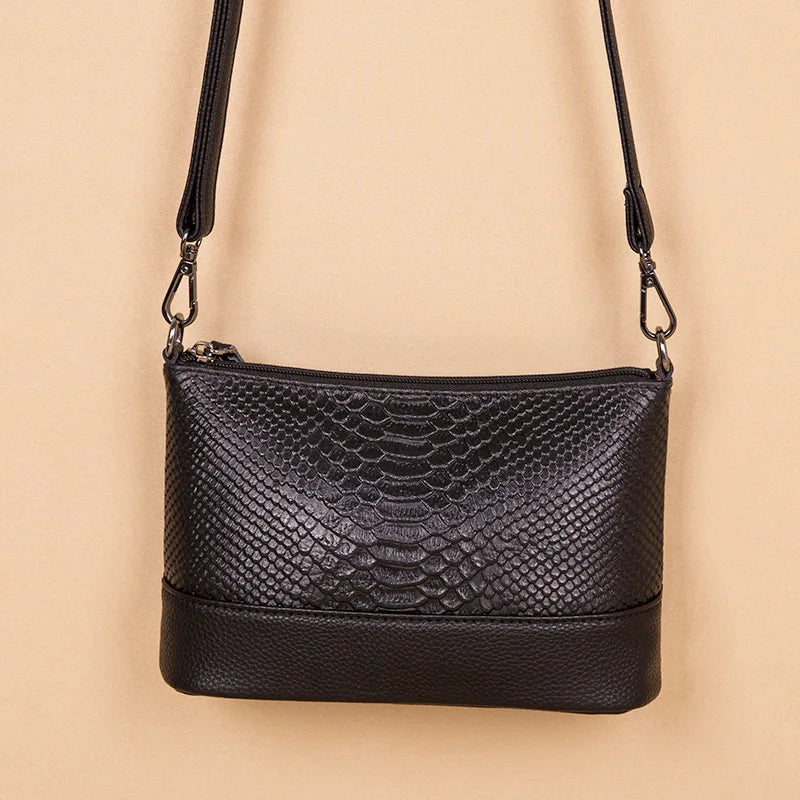 Women S Genuine Leather Square Top Layer Cowhide Single-Shoulder Bag Versatile Crossbody Bag