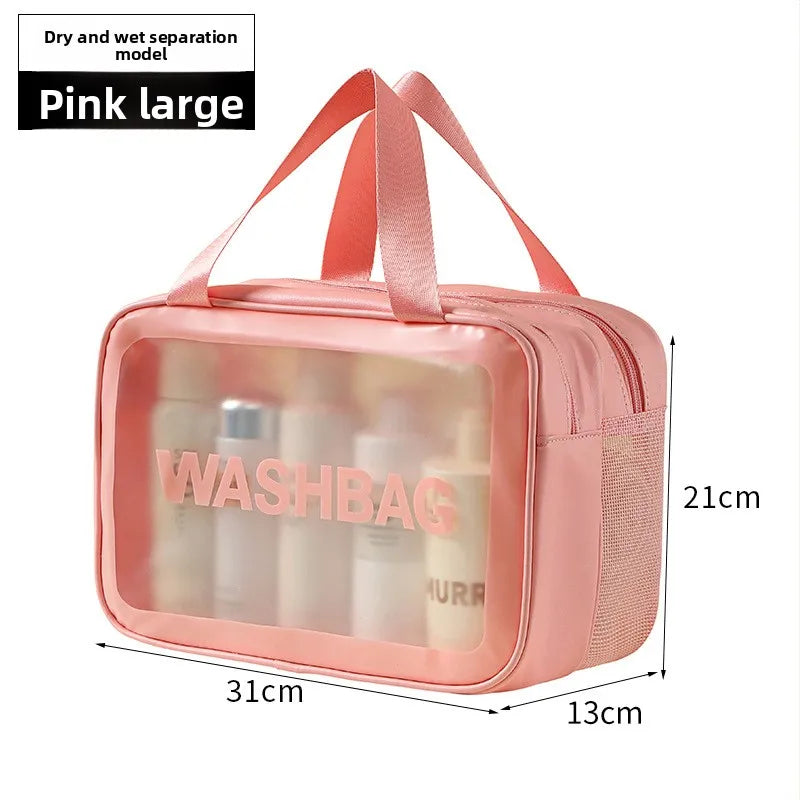 Clear Waterproof Cosmetic Bag – Dry Wet Separation Wash Bag