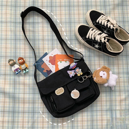 Canvas Crossbody Messenger Bag – Casual Shoulder Bag for Girls