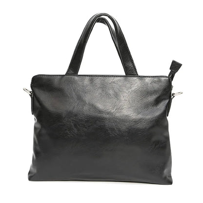 Soft Pu Leather Briefcase Simple Large-Capacity 13-Inch Computer Storage - Waterproof Soft