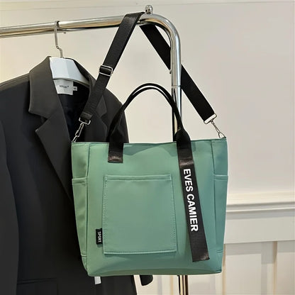 Nylon Design Spacious Tote Bag Multiple Pockets Adjustable Crossbody Strap