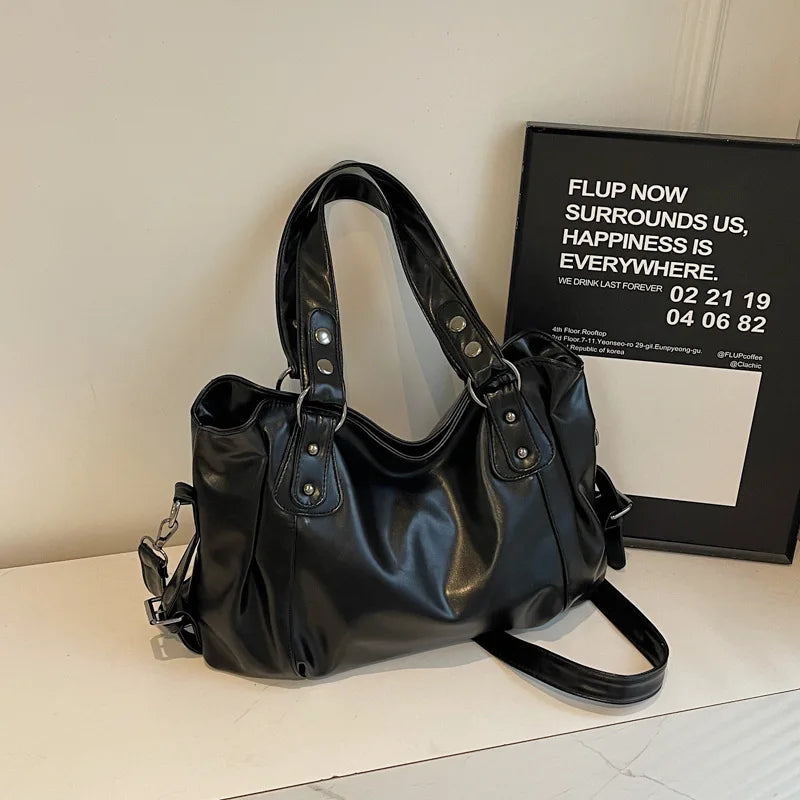 Oil Wax Leather Tote Bag for Women – Large Shoulder & Crossbody Handbag