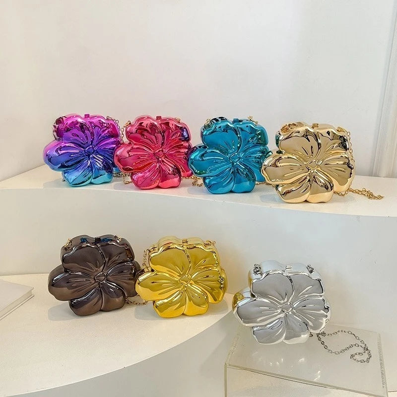 Creative Acrylic Flower Bag Banquet Dinner Party Bag Women Fashionable Socialite Shoulder Crossbody