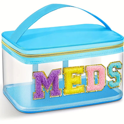 Embroidered Storage Bag Pvc Transparent Letter Makeup Bag Large-Capacity Makeup Bag