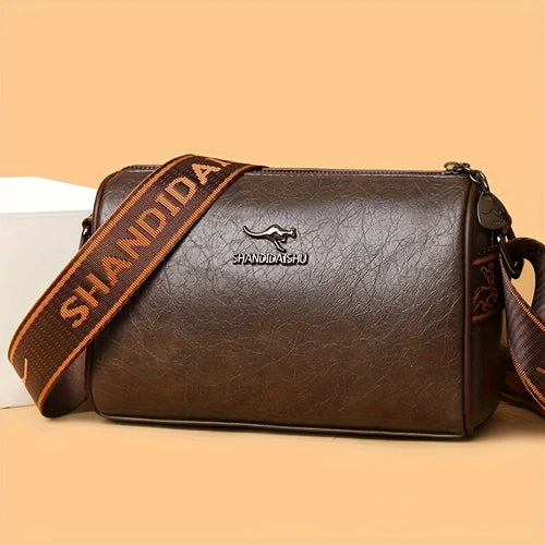 PU Leather Pillow Crossbody Bag – Wide Strap Shoulder Bag