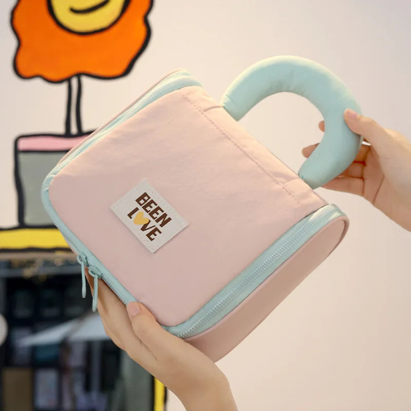 Ladies Nylon Color-Blocking Fashionable Makeup Bag Fashionable Toiletry Bag Business Trips