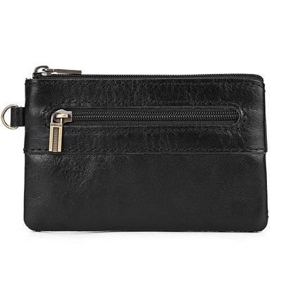 High-Grade Real Leather Coin Purse Card Bag Men Women Casual Pocket Square Thin