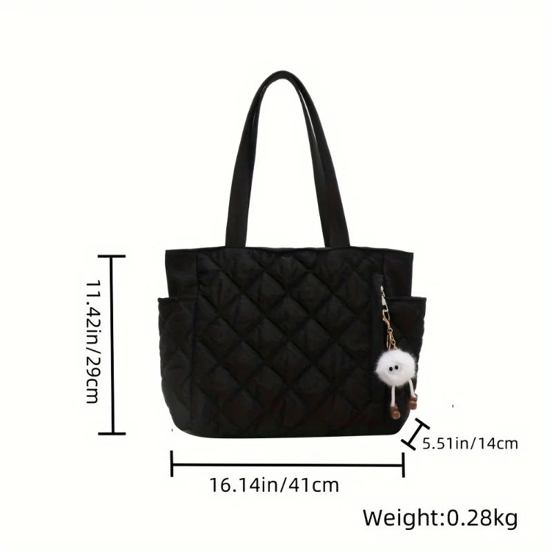 Quilted Tote Bag for Women – Large Capacity Shoulder Handbag