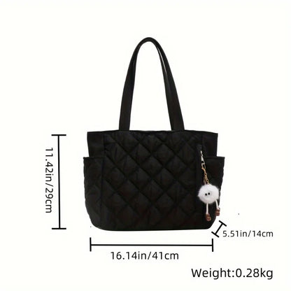 Quilted Tote Bag for Women – Large Capacity Shoulder Handbag
