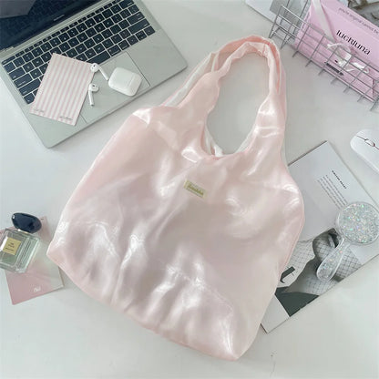 Fairy Bag Flexible Large Capacity Handbag Underarm Lightweight Satin Tote Stylish Accessory Shopping