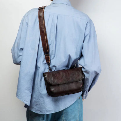 Leather Shoulder Crossbody Bag Casual Men S Envelope Vintage Head Layer Cowhide Large Capacity