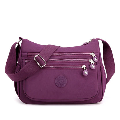 Multi-Layer Shoulder Crossbody Bag Lightweight Oxford Cloth Large Capacity Mobile Phone Storage