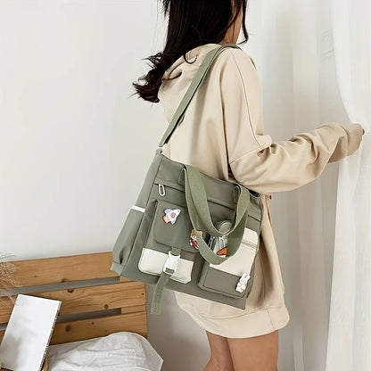 Nylon Crossbody Bag – Multi-Compartment Shoulder Bag for Women & Teens