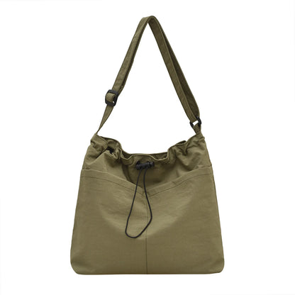 Waterproof Nylon Drawstring Bucket Bag – Pleated Crossbody Shoulder Bag