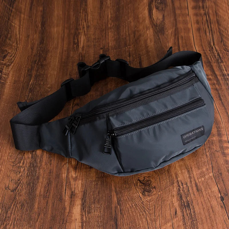 Men S Chest Bag Made Oxford Fabric Casual Fashionable Waist Bag Waterproof Outdoor Sports Crossbody
