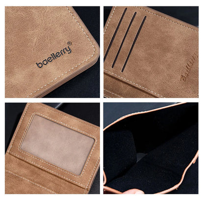 Minimalist Men's Leather Bifold Wallet with Card Slots