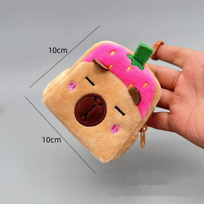 Capybara Plush Coin Purse – Cute Mini Zipper Pouch