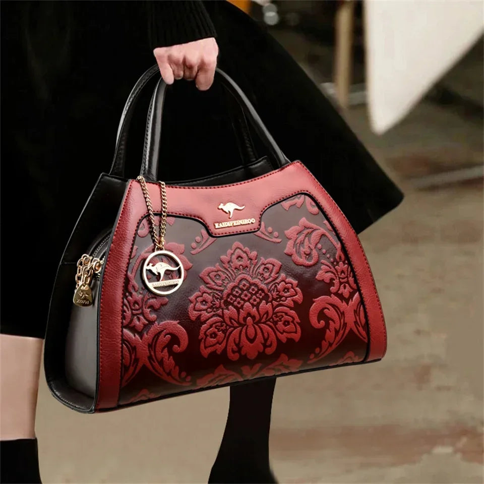 Luxury Embossed Leather Handbag for Women – Crossbody Shoulder Bag