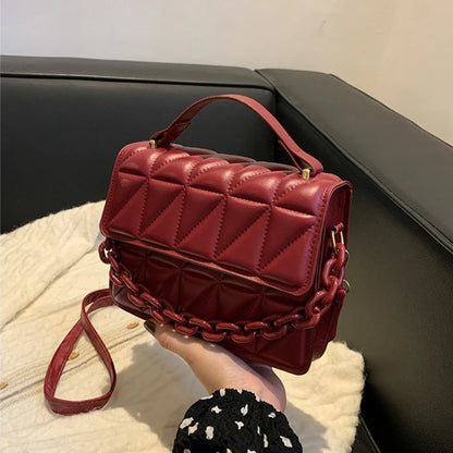Quilted Crossbody Bag for Women – Mini Flap Purse with Chain