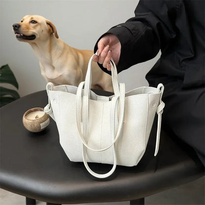 Stylish Casual Tote Bag Large Capacity Pu Leather Handbag Women Wing Bag Commuting Shoulder Armpit