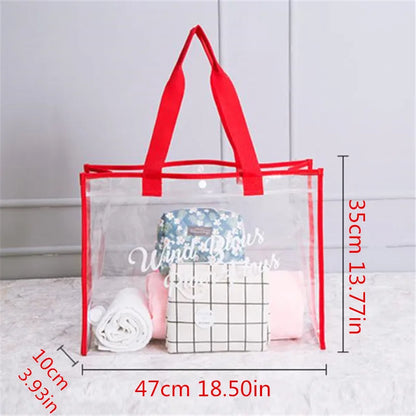 Clear PVC Beach Bag – Large Waterproof Transparent Tote for Swimming & Travel