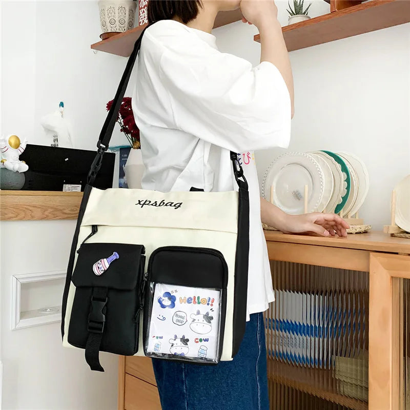 Cute Canvas Tote Bag for Teen Girls – Large School Bag