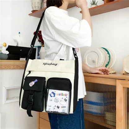 Cute Canvas Tote Bag for Teen Girls – Large School Bag
